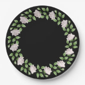 Gerahmte Papierplatte aus Weißrosen Pappteller (Vorderseite)