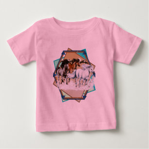 Gerahmte Pferde in Schnee BG-T - Shirt