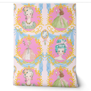 Gerahmte Rokoko-Kokette Bögen Marie Antoinette Tapete
