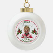 Gerahmte Schneeflocke Keramik Kugel-Ornament (Vorderseite)