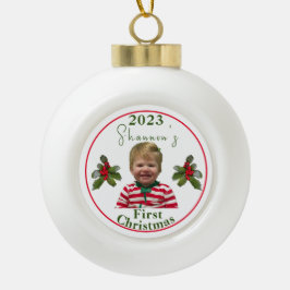 Gerahmte Schneeflocke Keramik Kugel-Ornament