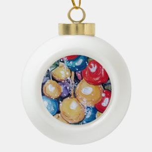 Gerahmte Schneeflocke Keramik Kugel-Ornament