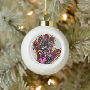 Gerahmte Schneeflocke Keramik Kugel-Ornament