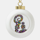 Gerahmte Schneeflocke Keramik Kugel-Ornament (Vorderseite)