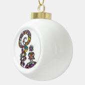 Gerahmte Schneeflocke Keramik Kugel-Ornament (Rechts)