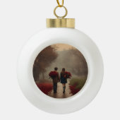 Gerahmte Schneeflocke Keramik Kugel-Ornament (Vorderseite)