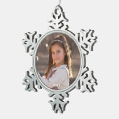 Gerahmte Schneeflocke mit Jahr Schneeflocken Zinn-Ornament (Rechts)