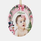 Gerahmte Schneeflocke - Personalisiert Keramik Ornament (Rechts)