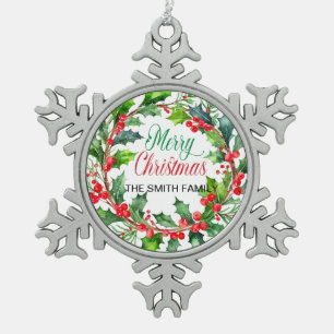Gerahmte Schneeflocke Schneeflocken Zinn-Ornament