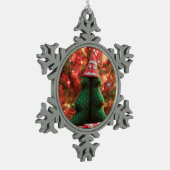 Gerahmte Schneeflocke Schneeflocken Zinn-Ornament (Links)