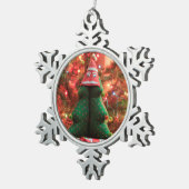 Gerahmte Schneeflocke Schneeflocken Zinn-Ornament (Rechts)