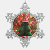 Gerahmte Schneeflocke Schneeflocken Zinn-Ornament (Vorderseite)