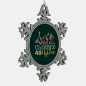 Gerahmte Schneeflocke Schneeflocken Zinn-Ornament (Links)