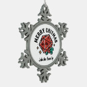 Gerahmte Schneeflocke Schneeflocken Zinn-Ornament (Links)