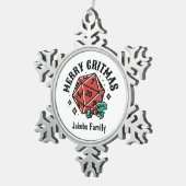 Gerahmte Schneeflocke Schneeflocken Zinn-Ornament (Rechts)