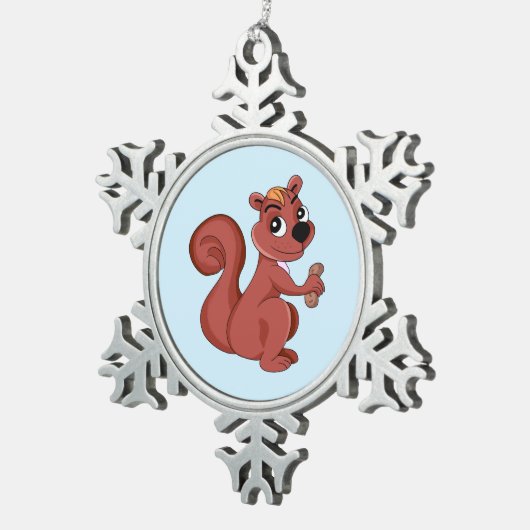 Gerahmte Schneeflocke Schneeflocken Zinn-Ornament (Rechts)