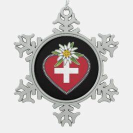 Gerahmte Schneeflocke Schneeflocken Zinn-Ornament