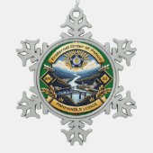 Gerahmte Schneeflocke Schneeflocken Zinn-Ornament (Vorderseite)