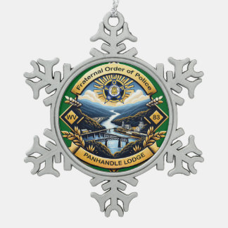 Gerahmte Schneeflocke Schneeflocken Zinn-Ornament