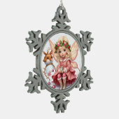 Gerahmte Schneeflocke Schneeflocken Zinn-Ornament (Links)