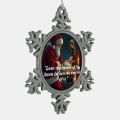 Gerahmte Schneeflocke Schneeflocken Zinn-Ornament (Links)