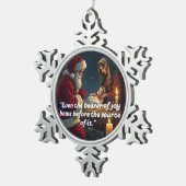 Gerahmte Schneeflocke Schneeflocken Zinn-Ornament (Rechts)