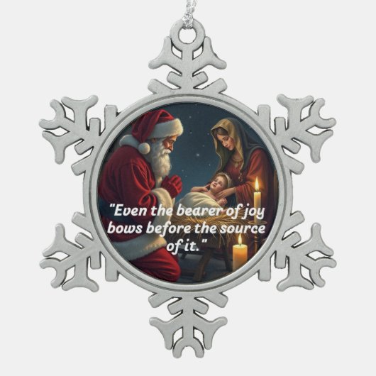 Gerahmte Schneeflocke Schneeflocken Zinn-Ornament (Vorderseite)