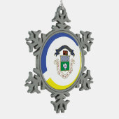 Gerahmte Schneeflocke Schneeflocken Zinn-Ornament (Links)