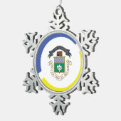 Gerahmte Schneeflocke Schneeflocken Zinn-Ornament (Rechts)