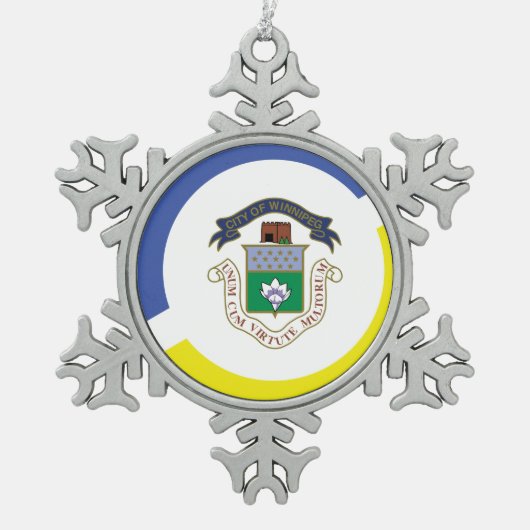 Gerahmte Schneeflocke Schneeflocken Zinn-Ornament (Vorderseite)