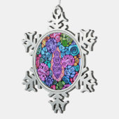 Gerahmte Schneeflocke Schneeflocken Zinn-Ornament (Rechts)