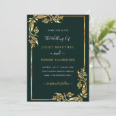Gerahmte Schwarz-Gold-Hochzeitsvorlage (Stehend Vorderseite)