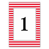 Gerahmte Tischnummer Rot/Weiße Streifen (Rückseite)