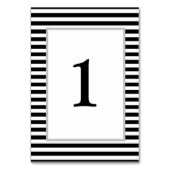 Gerahmte Tischnummer Schwarz/Weiß Streifen (Rückseite)