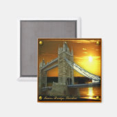 Gerahmte Tower Bridge in Sunshine Magnet (Vorderseite/Rückseite)