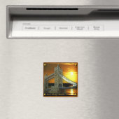 Gerahmte Tower Bridge in Sunshine Magnet (In Situ (Geschirrspüler))