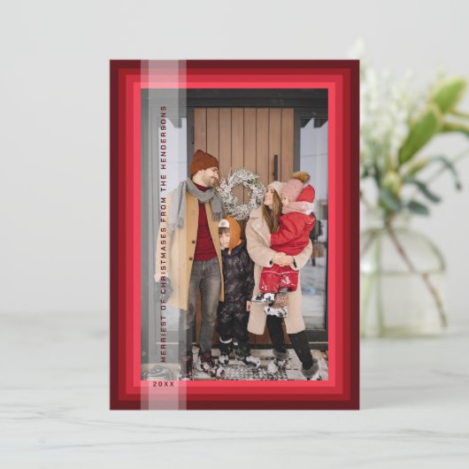 Gerahmte Weihnachtskarte Feiertagskarte (Stehend Vorderseite)