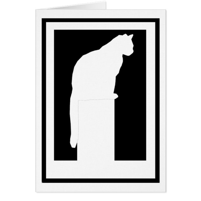 Gerahmte weiße Silhouette-Katze (Vorne)