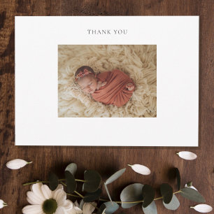 Gerahmte Weißraum-Baby-Foto-Dankeskarte Dankeskarte