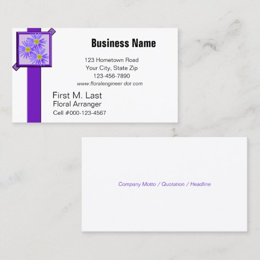Gerahmte Wildblumen Visitenkarte (Vorne/Hinten)