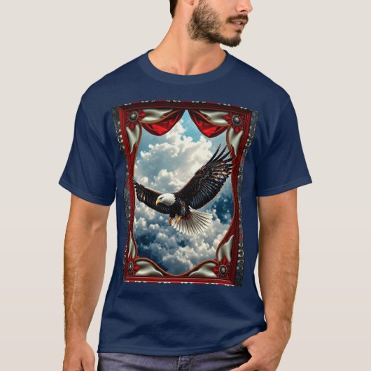 Gerahmter Adler im Flug T-Shirt (Vorderseite)