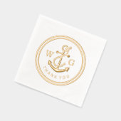 Gerahmter Anker mit Monogram 2, erster Dank Servietten Mit Folie (Links)