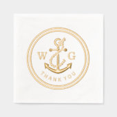 Gerahmter Anker mit Monogram 2, erster Dank Servietten Mit Folie (Vorderseite)