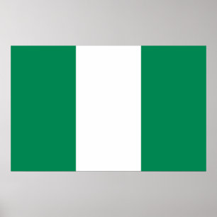 Gerahmter Ausdruck mit nigerianischer Flagge Poster