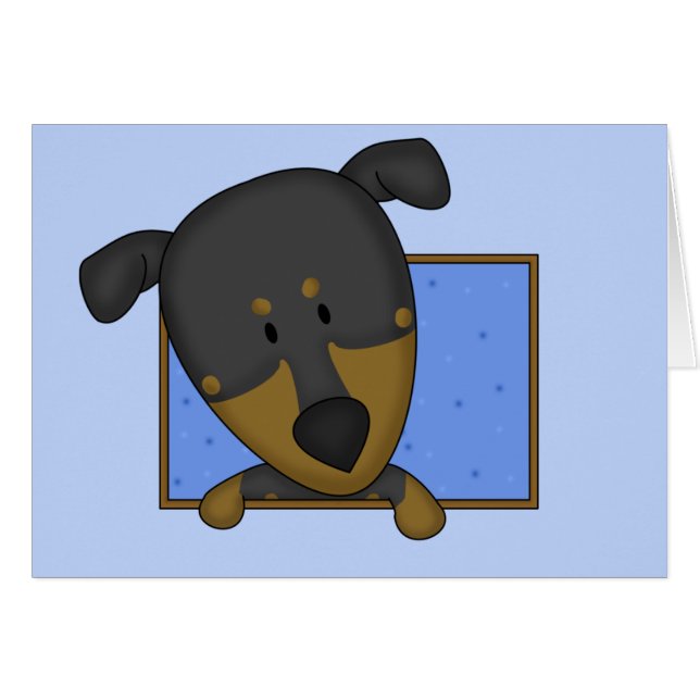 Gerahmter Cartoon-DobermannPinscher (Vorderseite (Horizontal))