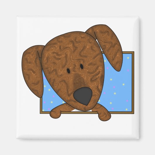 Gerahmter Cartoon Plott Hound Magnet (Vorne)