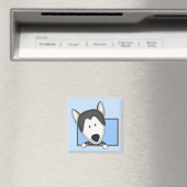 Gerahmter Cartoon Siberian Husky Magnet (In Situ (Geschirrspüler))