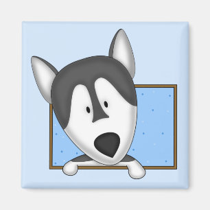Gerahmter Cartoonalaskischer Malamute-Magnet Magnet