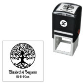 Gerahmter Curly Tree of Life Couple Names Date Permastempel (Beispiel)