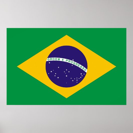 Gerahmter Druck mit brasilianischer Flagge Poster (Vorne)
